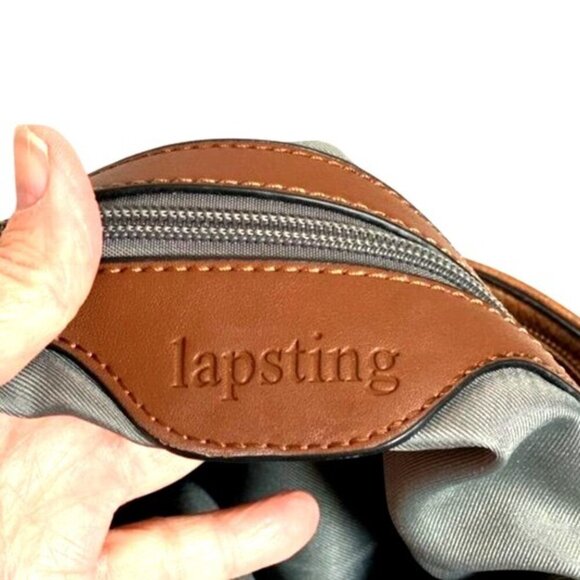 Lapsting Brown Shoulder Bag With Adjustable Strap & Zipper Pockets Vegan Leather - Picture 8 of 10